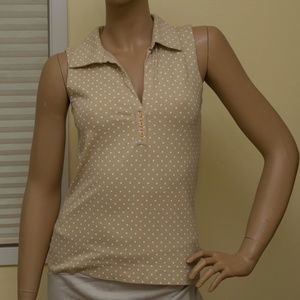 LIZ & CO. Pola-Dot Collared Tank